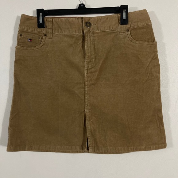 Tommy Hilfiger Dresses & Skirts - Tommy Hilfiger Corduroy Mini Skirt Women Size 8 Tan Preppy CLASSIC